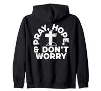 St Pio Pray Hope and Don't Worry Citazione Santo cattolico Felpa con Cappuccio