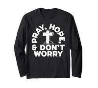 St Pio Pray Hope and Don't Worry Citazione Santo cattolico Maglia a Manica