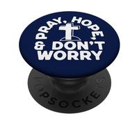 St Pio Pray Hope and Don't Worry Citazione Santo cattolico PopSockets PopGrip Adesivo
