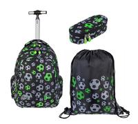 St.Right Pallone Calcio Kit Zaino Trolley con Ruote Scuola Elementare Medie