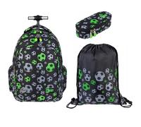 St.Right Pallone Calcio Kit Zaino Trolley con Ruote Scuola Elementare Medie