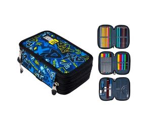 St.Right Skull XD Art Astuccio 3zip Completo Accessori 47pezzi Scuola Ragazzi