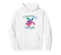 St Simons Island Beach Acquerello Loggerhead Turtle Tie Dye Felpa con Cappuccio