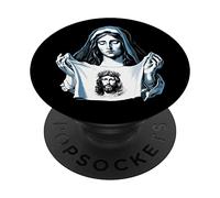 St Veronica Velo Volto Santo Devozione Cattolica Santo Nome Gesù PopSockets PopGrip Adesivo
