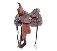 ST-WKS-048 - Sella in pelle occidentale da 20,3 cm, per bambini, con testiera, collare e redini