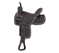 ST-WKS-049 - Sella in pelle occidentale da 20,3 cm, per bambini, con testiera, collare e redini