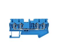 ST2.5-QU 50 pezzi 4 conduttori diodo a molla 2,5 mm filo terminale connettore elettrico ST 2.5-QU Quattro Din Rail Terminal Block(Blue)