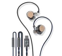 ST2 Pro IEM Auricolari cablati, in Ear Monitor USB-C HiFi DAC, Dual 10 mm Dynamic Drivers, Premium ESS ES9218AC Pro Chip, microfono HD, controllo in linea