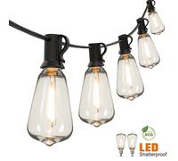 ST38 String Lights Outdoor Garland collegabile infrangibile in plastica impermeabile lampadina a LED dimmerabile Patio Garden Decor Fairy Lighst