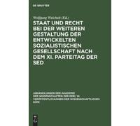 Staat Und Recht Bei Der Weiteren Gestaltung Der Entwickelten (Copertina rigida)