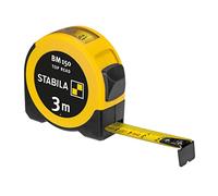 STABILA Metro a nastro tascabile BM 150, 3 m, metro a nastro con scala metrica, finestra di lettura diretta, cassa in ABS infrangibile, gancio iniziale mobile, clip per cintura, precisione MID