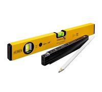 STABILA Starter Kit - Livella a bolla tipo 70/40 cm (Alu-profil, 1 livella orizzontale, 1 livella verticale), metro pieghevole tipo 707 P/2 m (legno certificato PEF), matita