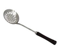 Stabile cucchiaio da schiuma in acciaio inox, lunghezza 39 cm, diametro 11,5 cm, manico in legno, mestolo per zuppa 40
