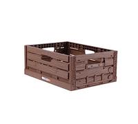 Stabile scatola pieghevole con design legno, 40 x 30 x 16,3 cm (lunghezza x larghezza x altezza), cestino per la spesa pieghevole da 16 l, robusta cassetta pieghevole - cassetta per verdure e frutta
