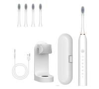 Stabilizek - Spazzolino da denti elettrico sonico per adulti, ricaricabile tramite USB, spazzolino elettrico sonico 2024, spazzolino elettrico con supporto per caricabatterie, set di spazzolini