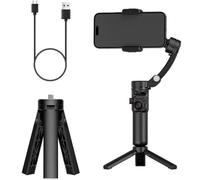 Stabilizzatore cardanico a 3 assi for smartphone, treppiede pieghevole, con luce di riempimento, tracciamento facciale AI, rotella di messa a fuoco, for la registrazione video del telefono(Stabilizer)