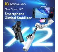 Stabilizzatore cardanico AOCHUAN Smart X2 a 3 assi per iPhone e smartphone Android Gimbal con display LED con asta di prolunga integrata Smart X2 White