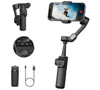 Stabilizzatore cardanico per smartphone AOCHUAN Smart X2 con asta di prolunga integrata e display a LED per iPhone e telefono Android GImbal