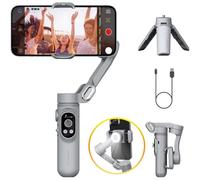 Stabilizzatore cardanico per smartphone con rilevamento del volto a luce LED, gimble per telefono pieghevole 3 assi palmare per iPhone 15 14 13 12Pro/Max,YouTube TikTok-AOCHUAN SMART X