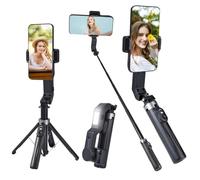 Stabilizzatore cardanico per telefono per registrazione video, selfie stick e treppiede 3 in 1, rotazione automatica a 360°, nessuna app necessaria, stabilizzazione superiore per Vlogger, TikTok