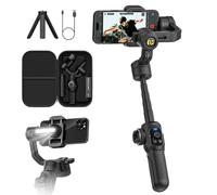 Stabilizzatore cardanico professionale per smartphone, estensione integrata da 18cm e luce di riempimento, 360°Inception, tracciamento viso e oggetto, 3 assi gimbal per iPhone&Android-AOCHUAN Smart S2