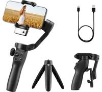 VEVOR Stabilizzatore Cardanico per Smartphone, Pieghevole Stabilizzazione a 3 Assi, per Telefono per la Registrazione Video, con Luce di Riempimento, Treppiede, Tracciamento Automatico