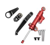 Stabilizzatore di smorzamento dello sterzo Ammortizzatore di sterzo per moto adatto per Honda CBR954RR CBR 954 RR 2002 Stabilizza il controllo di sicurezza con staffa di montaggio(Red)
