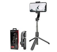 Stabilizzatore gimbal per smartphone con asta per selfie retrattile, rotazione automatica a 1 asse, potente giroscopio anti-vibrazione, testa a clip