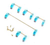 Stabilizzatore meccanico per tastiera con viti placcate in oro, stabilizzatore per montaggio su PCB per tastiera personalizzata fai-da-te, set di stabilizzatori a guscio in nylon (Transparent Blue)