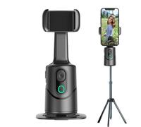 Stabilizzatore per cellulare per riprese video con tracciamento AI e rotazione a 360° | Stabilizzatore Vlog per smartphone - Riconoscimento facciale senza app per avventure all'aperto, utenti social