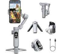 Stabilizzatore portatile Ricarica wireless Display a LED Rotella di messa a fuoco luminosa adatta for smartphone Smart X Pro Giunto universale a 3 assi(Gray)