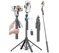Stabilizzatore Smartphone, Gimbal Treppiede Tracciamento Automatico Facciale 360 Rotating Bastone Selfie,163cm con Telecomando Treppiede Portatile con vite 1/4 per iPhone/Android/Samsung/Camera/GoPro