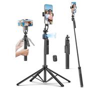 Stabilizzatore Smartphone, Treppiede Tracciamento Automatico Facciale 360 Rotating Bastone Selfie,163cm con Telecomando Treppiede Portatile con vite 1/4 per iPhone/Android/Samsung/Camera/GoPro