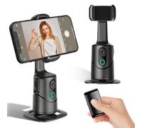 Stabilizzatore Smartphone, Treppiede Tracciamento Viso Automatico, Treppiede Face Tracking per Auto con Telecomando, 360° Rotazione Phone Camera Stand per Video, Live Streaming, Vlog