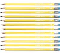 STABILO 160 - Matita in Grafite - in Giallo - con gommino - Confezione da 12 - Gradazione HB