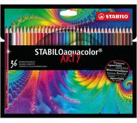 STABILO Matita colorata acquarellabile - STABILOaquacolor - Scatola in Metallo da 36 - Colori assortiti