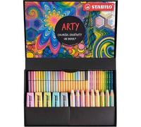 STABILO ARTY - 5 evidenziatori, 9 matitoni colorati Multi-Funzione, 12 matite acquarellabili, 12 pennarelli, 12 fineliner