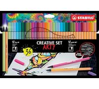 Stabilo ARTY Creative Set - Set Creativo - Astuccio da 36-17 Fineliner point 88 + 19 Pennarelli Premium Pen 68