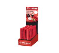 Stabilo Boss 70 espositore con 15 pennarelli fluorescenti - Tratto da 2 a 5 mm - Ricaricabili - Inchiostro a base d'acqua - Colore rosso reale