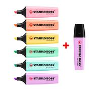 STABILO BOSS Evidenziatori Originali Set Di 4 Pastelli + 4 Giallo Neon