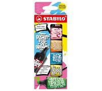 STABILO - Boss Mini By Snooze One Evidenziatore 6 Pz Punta Smussata Nero, Blu, Verde, Arancione, Rosa, Giallo