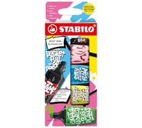 Stabilo BOSS MINI by Snooze One - Evidenziatore e Marker - Astuccio da 5 - Rosa/Blu/Giallo/Verde/Nero
