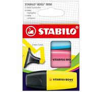 Stabilo BOSS MINI - Evidenziatore - Astuccio da 3 - Giallo/Blu/Rosa