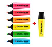 STABILO Boss Neon Originale Evidenziatore Penne - Confezione Di 7