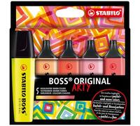 STABILO BOSS ORIGINAL - ARTY - Warm Colors - Evidenziatore - Astuccio da 5 - Colori assortiti
