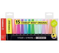 STABILO BOSS ORIGINAL evidenziatore 15 pz Punta smussata Multicolore (STABILO BOSS ORIGINAL Highlighter Deskset Chisel Tip Asso