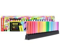 STABILO BOSS ORIGINAL - Evidenziatore - Desk-Set 50 Years Edition - 23 Colori assortiti 9 NEON + 14 Pastel