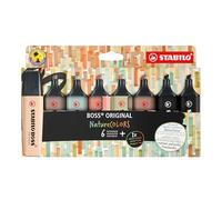 Evidenziatore Boss Original NatureColors, punta a scalpello, tratto 2, 5 mm, colori assortiti, Stabilo, astuccio 8 pezzi - 70/8-2-1