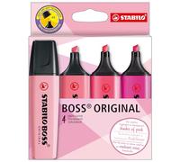 Stabilo BOSS ORIGINAL - Evidenziatore - Shades of Pink - Astuccio da 4 - Colori assortiti