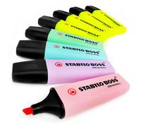 STABILO Boss Originale Evidenziatore - Set Di 4 Pastelli+4 Giallo Neon